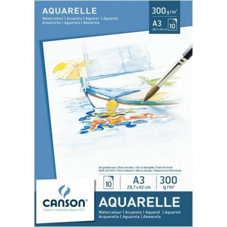 BLOCCO CANSON ACQUERELLO A3 10FG 300GR