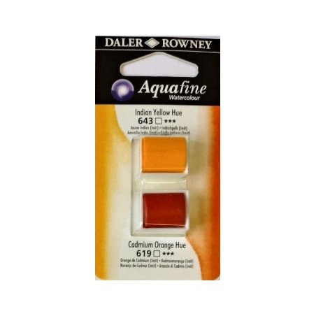 Colori Acquerello Acquafine Daler Rowney Godet 8 ml GIALLO INDIANO/ARANCIO DI CADMIO