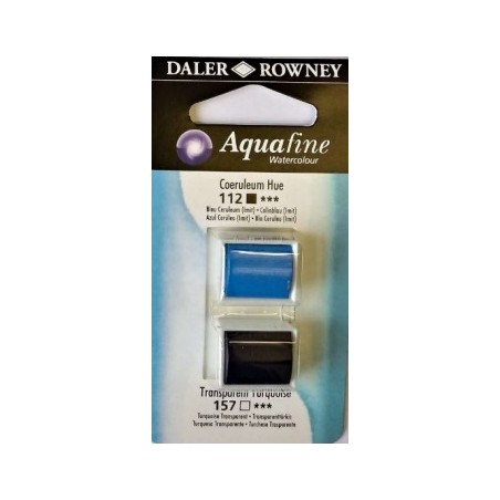 Colori Acquerello Acquafine Daler Rowney Godet 8 ml BLU CERULEO/TURCHESE TRASPARENTE