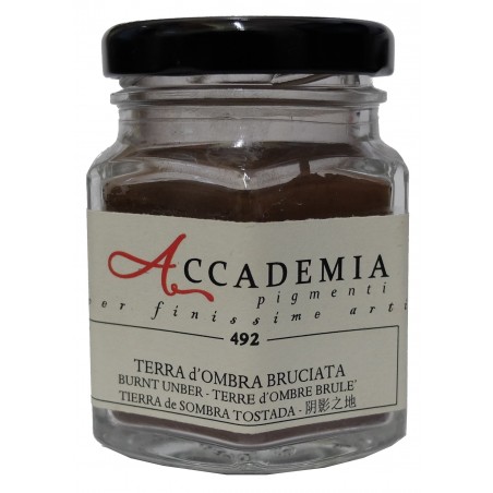 492 Terra D'Ombra bruciata pigmento finissimo 58gr ACCADEMIA