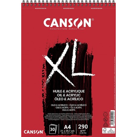 ALBUM CANSON XL HUILE E ACRILIQUE 30FG A4 290GR