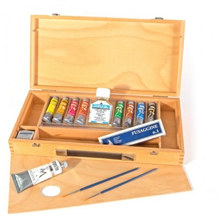 Confezione in legno colori a tempera Maimeri Tempera Fine