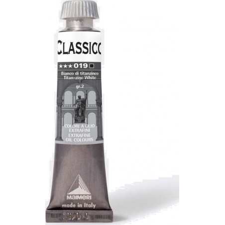 Colori Per Pittura A OLIO MAIMERI –  019 CLASSICO BIANCO DI TITANZINCO 20ML