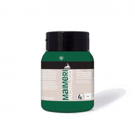 Pittura acrilica per dipingere MAIMERI 340 VERDE PERMANENTE SCURO 500ML