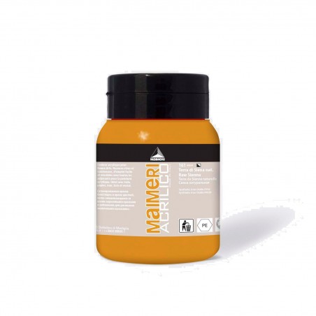 Pittura acrilica per dipingere MAIMERI 161 TERRA DI SIENA NATURALE 500ML
