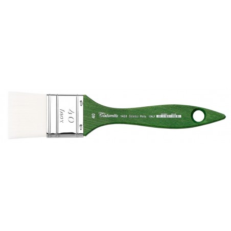 Pennello Piatto Pelo Sintetico Bianco Nr 40