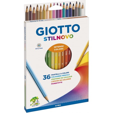 Giotto Stilnovo - pastelli colorati 18cm - mina 3,3mm 36 pz