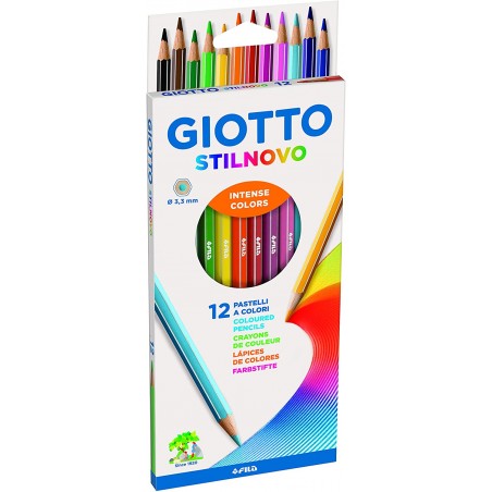 Giotto Stilnovo - pastelli colorati 18cm - mina 3,3mm 12 pz